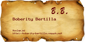Boberity Bertilla névjegykártya
